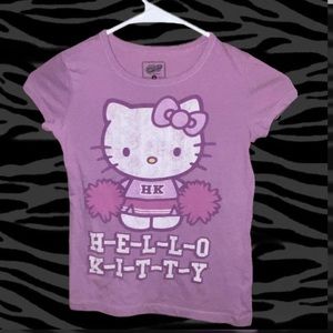 pink/purple cheerleader hello kitty t-shirt